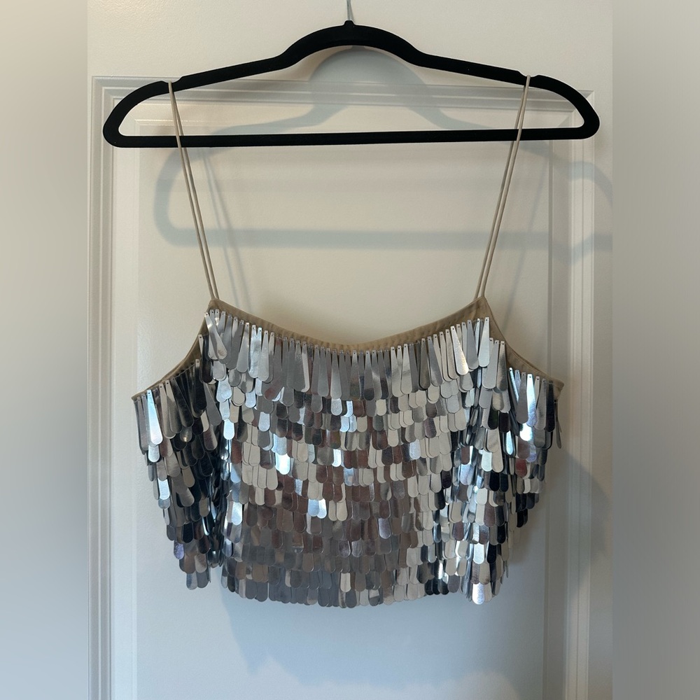 Nasty Gal Embellished Sequin Crop Top